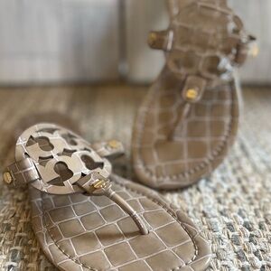 Tory Burch patent leather miller sandals!